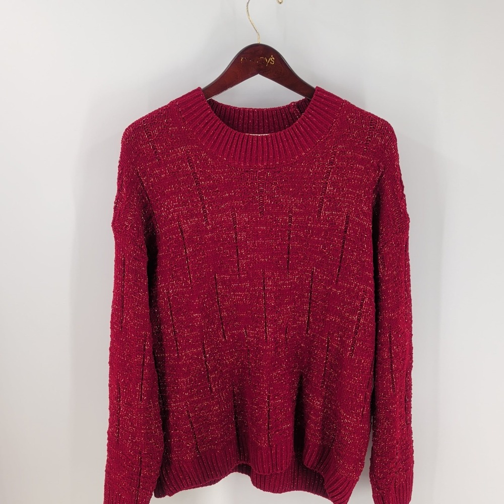 Vtg 90's Weatherproof Original Classic Pullover‎ Sweater Metallic Red Size 2XL